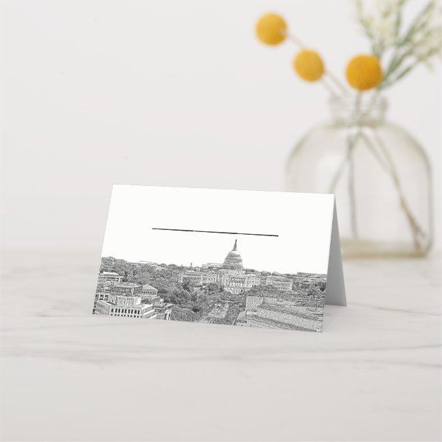 DIY BG Washington DC Skyline Blue Escortkarten Platzkarte (Vorderseite)