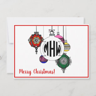 DIY BG Weihnachtsbaum Ornamente Schwarze Kreis-Mon Dankeskarte