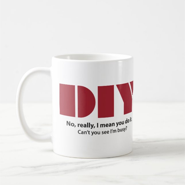 DIY bin ich beschäftigtes lustiges Kaffeetasse (Links)