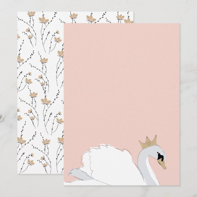 DIY Blank Swan Princess Party Einladung (Vorne/Hinten)