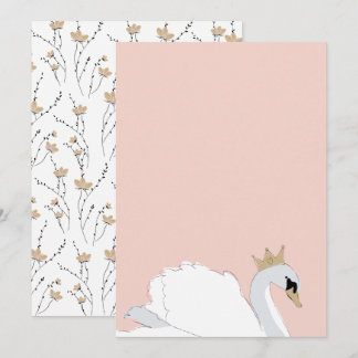 DIY Blank Swan Princess Party Einladung