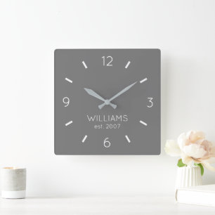 DIY Clock   Benutzerdefinierte Farbe, Name, Text Quadratische Wanduhr