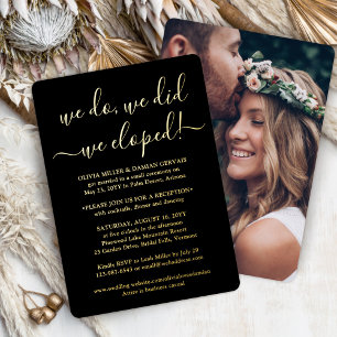 DIY Color We Eloped Hochzeitsempfang 1 Foto Folieneinladung