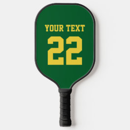 DIY Colors Forest Green Yellow Sports Team Jersey Pickleball Schläger