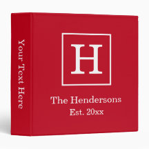 DIY Colors Gerahmt Initial Name Monogram SV Red Wh