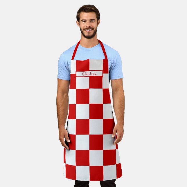 DIY Colors Red White LG Prüfmuster Schürze (Getragen)