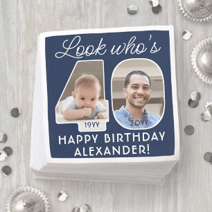 DIY Colors ・ Schauen Sie, wer 40 Geburtstagsparty  Serviette