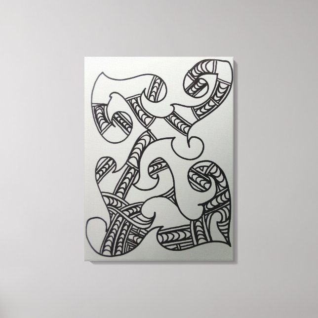 DIY Colour It Yourself Maori Motif  Leinwanddruck (Vorderseite)