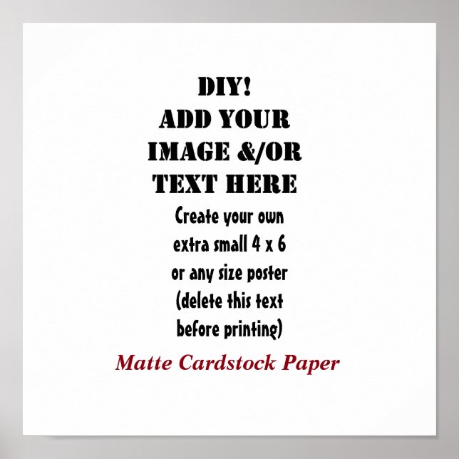 DIY Create your own 12 x 12 Matte Cardstock A9 Poster (Vorne)
