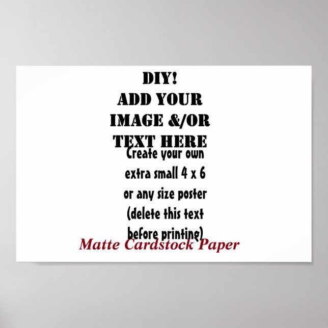 DIY Create your own 12 x 8 Matte Cardstock A8 Poster (Vorne)
