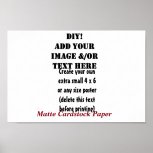 DIY Create your own 12 x 8 Matte Cardstock A8 Poster