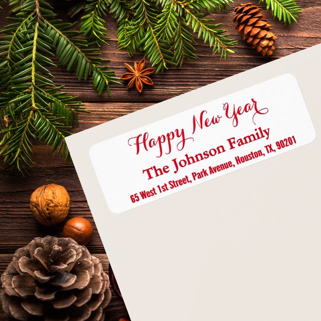DIY Custom Elegant Happy New Year Rücksendeadresse (DIY Custom Elegant Happy New Year Return Address Label)