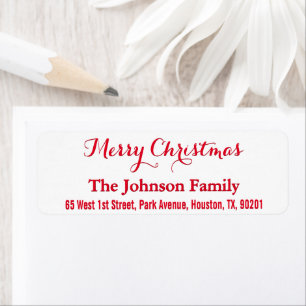 DIY Custom Merry Christmas Elegante Rücksendeadres