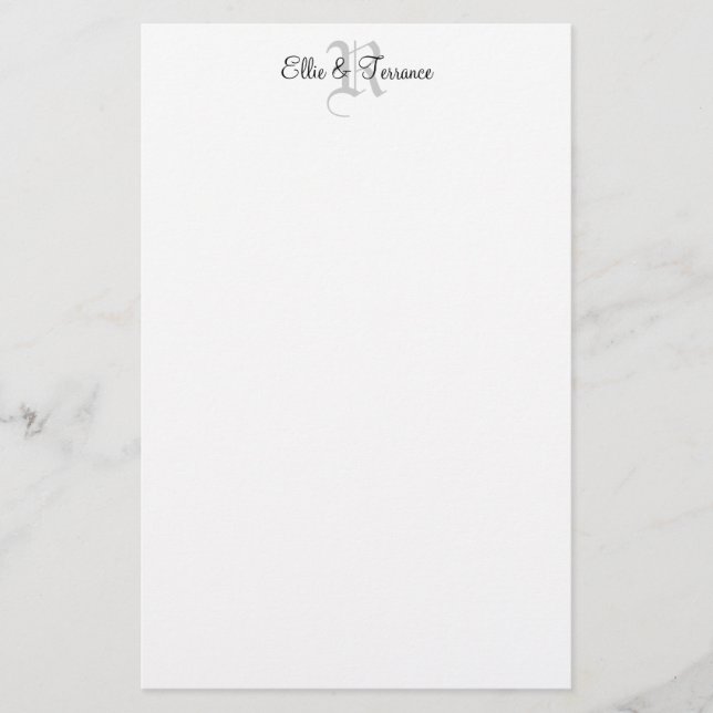 DIY Custom Monogram Stationary Briefpapier (Vorderseite)