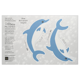 DIY Cut & Sew Plush Blue Bottlenose Dolphin Stoff