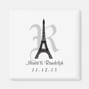 DIY Eiffel Turm-Save the Date Monogrammmagnet Magnet