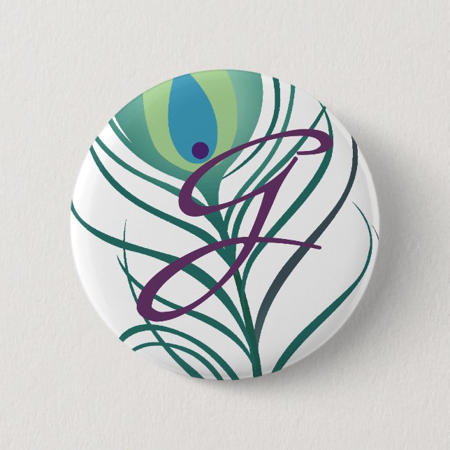 DIY Elegant Peacock Feather Button (Vorderseite)