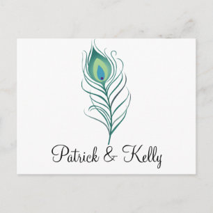 DIY Elegant Peacock Feather Postkarte