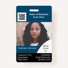 DIY Employee ID card blue Schwarz-weiß Ausweis