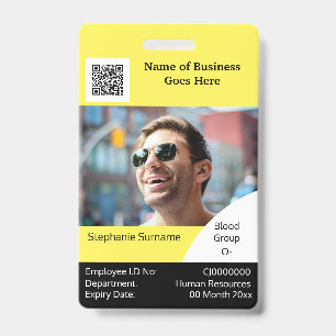 DIY Employee ID card Schwarz-weiß Ausweis