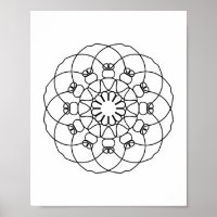 DIY Erwachsene Farbseite Mandala Poster Wand an Wa