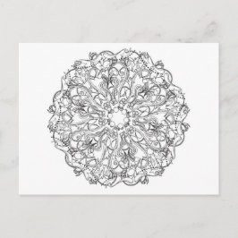 DIY Erwachsenenfärbung in Mandala Line Art Design Postkarte