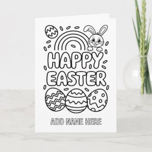 DIY-Falt-Geburtstagskarte zum Ausmalen zu Ostern Karte