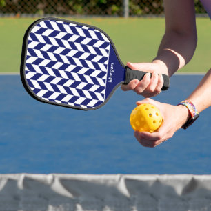 DIY-Farben Fischgrätenstreifen SV Blau Weiß Pickleball Schläger