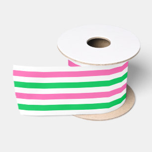 DIY-Farben Hot Pink Smaragdgrün Weiße Streifen Satinband