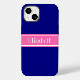 DIY Farben Navy, Hot Pink Band Name Monogramm S Case-Mate iPhone 14 Hülle