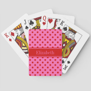 DIY Farben Punkte Rotes Band Hot Pink BG S Spielkarten