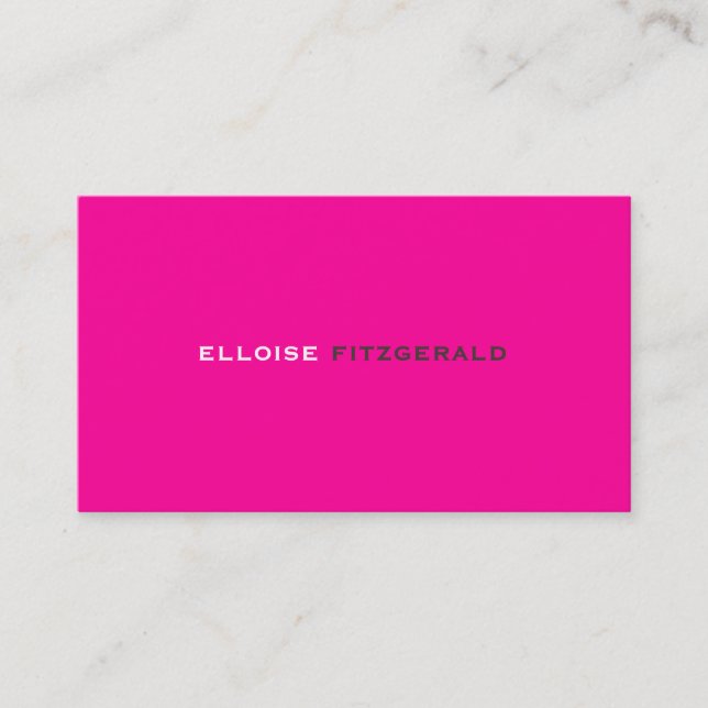DIY-Farben+Schriftart /hot pink/mandarinorange Visitenkarte (Vorderseite)