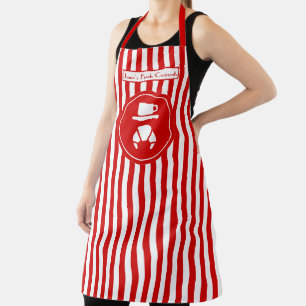DIY Farben Vertikaler Streifen Rot Weiß Croissant Schürze
