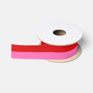 DIY-Farben Zwei Streifen Hot Pink Rot Satinband