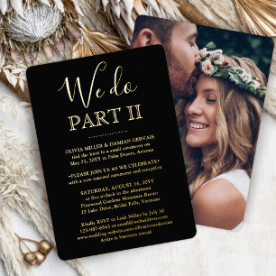 DIY Farbfolge Hochzeitsfoto Schwarz Wir heiraten T Folieneinladung