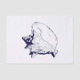 DIY-Farbstrand-Thema - Meeresschnecke - Navy Seidenpapier