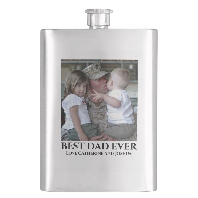 DIY Foto bester Vater je Väter von Kindern Flachmann (Vorderseite)