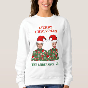 DIY Foto Frohe Weihnachten Ugly Sweater Sweatshirt