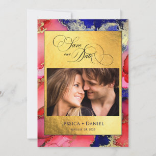 *DIY Foto Gold Abstrakt Hochzeit Flatlay* Save The Date