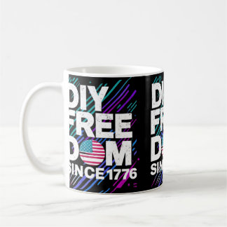 DIY Freedom seit 1776" Textbasiertes Design Kaffeetasse