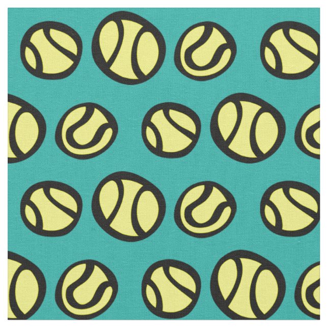 Diy Gewebe des gelben Tennisballmusters Textil Stoff (Nahaufnahme)