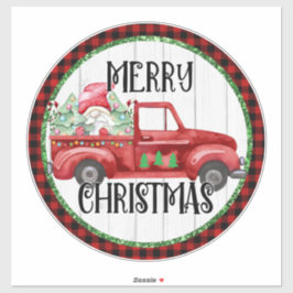DIY Gnome Christmas Red Truck Aufkleber