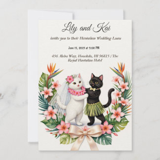 DIY Hawaiianische Katzenhochzeit Einladung
