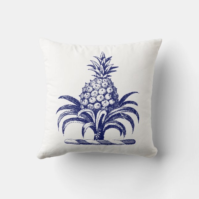 DIY Heraldic Ananas Coat of Arms Wappen SV Blue Kissen (Rückseite)