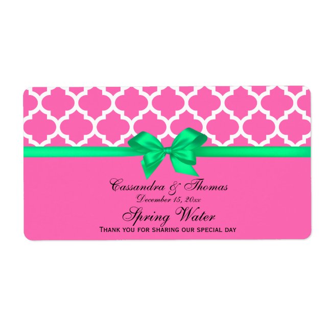 DIY Hot Pink White marokkanisch Em Green Ribbon S (Vorne)