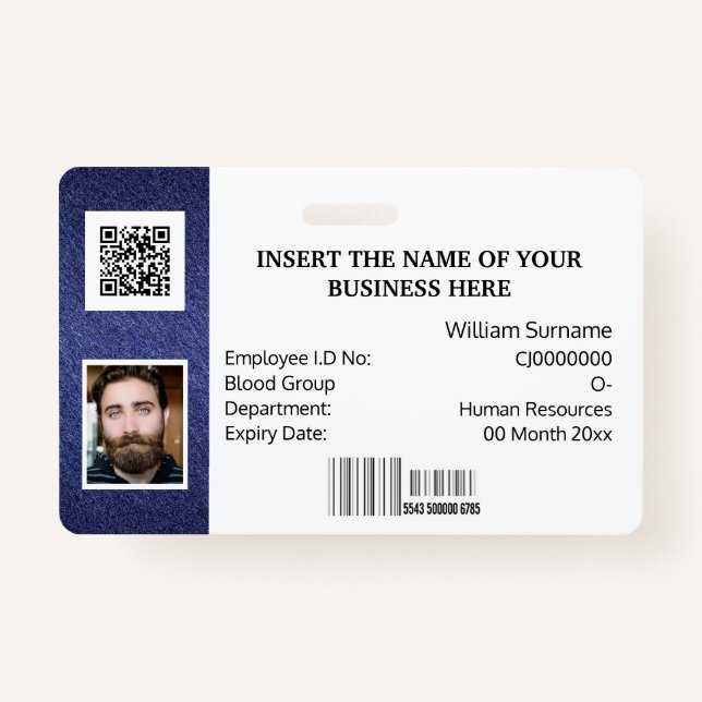 DIY ID card Classic Foto Logo blau Ausweis (Vorderseite)
