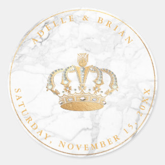 DIY Imitate Goldkrone mit Perle+Marmor Runder Aufkleber