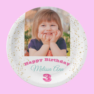 DIY Kinderfoto/Name, Alles Gute zum Geburtstag Ste Pappteller