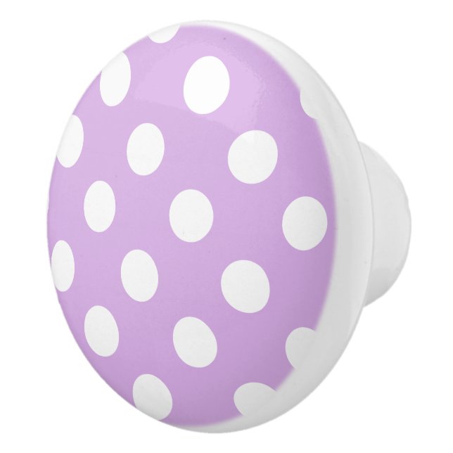 DIY kundenspezifische Farbpolka-Punkte A02 LILA Keramikknauf (Rechts)