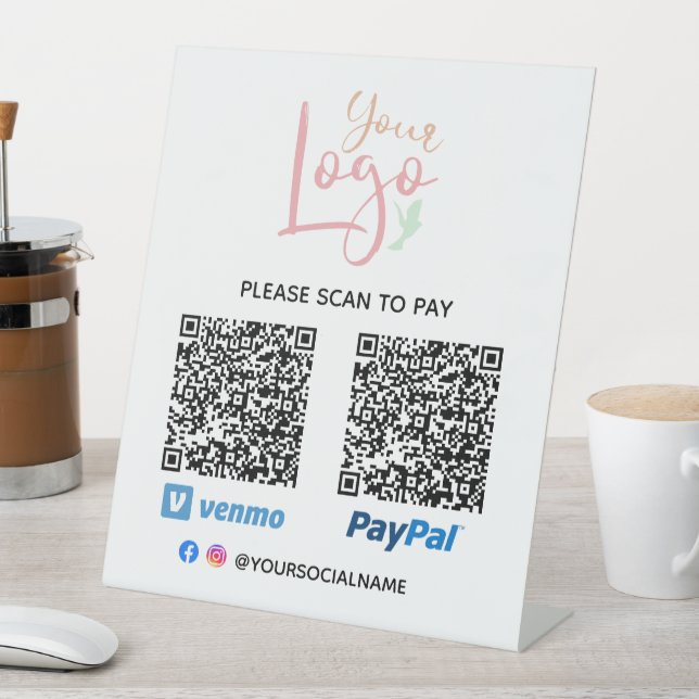 DIY Logo Scan to Pay Pedestal Sign Sockelschild (In Situ)